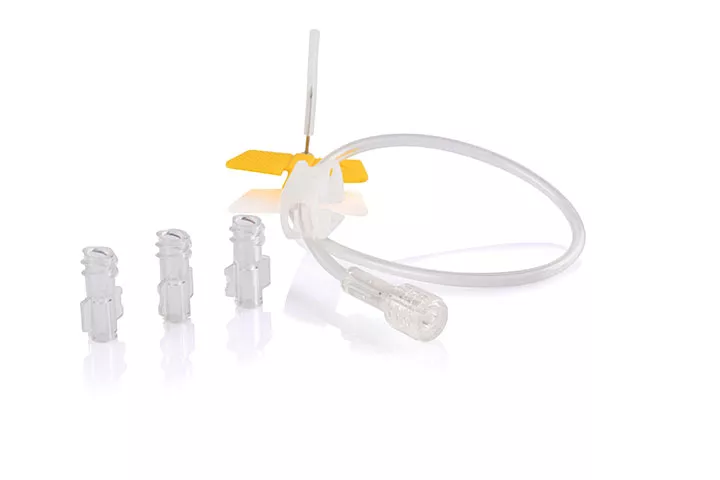 Set of luer locks that allow a leak-free connection between needles and syringes while maintaining a continuous flow of fluid.